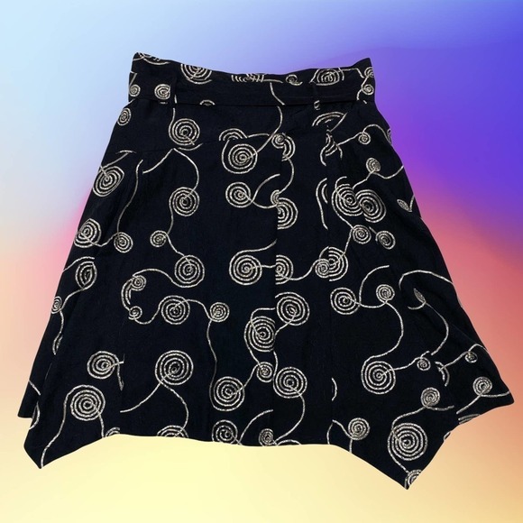 SIMPLY French Black Geometric Asymmetrical Skirt - Picture 11 of 11